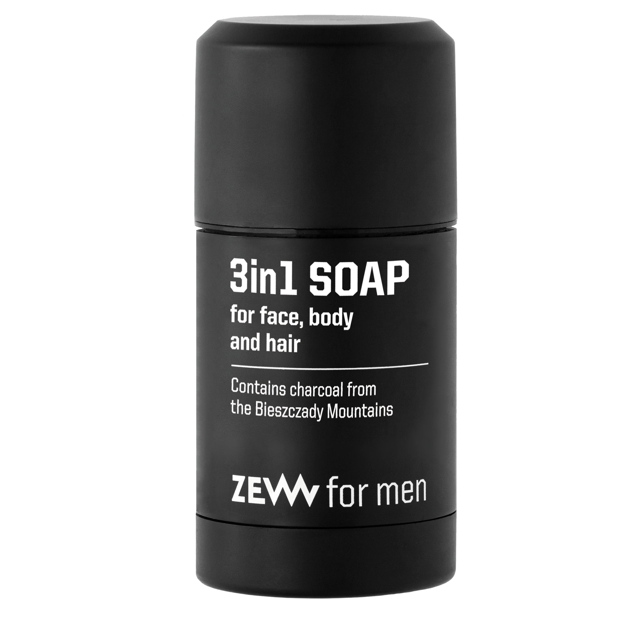 ZEW for Men - 3in1 Soap natural soap for face, body and hair with charcoal 85g