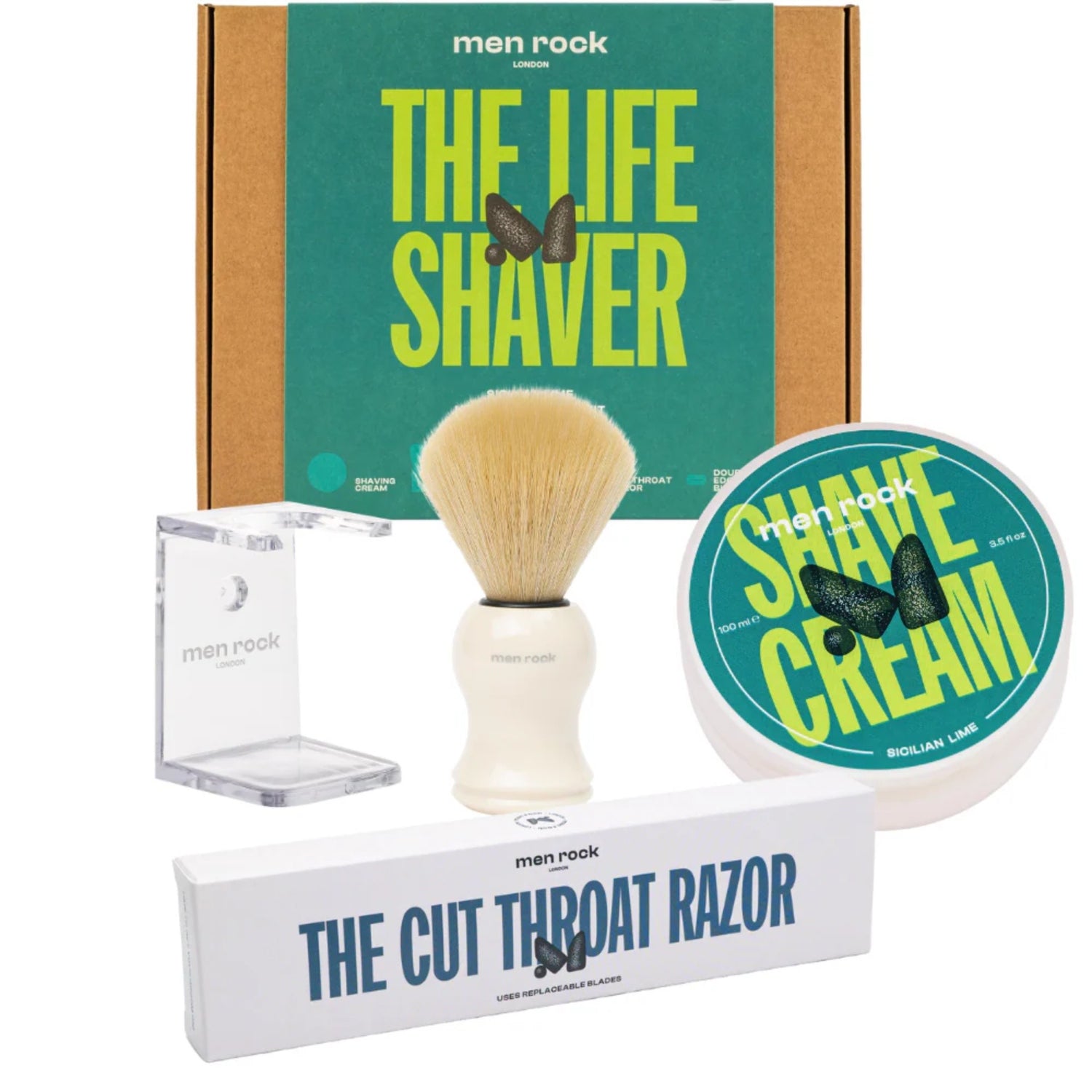 Men Rock - Ultimate Cut Throat Razor Shaving Gift Set - Sicilian Lime