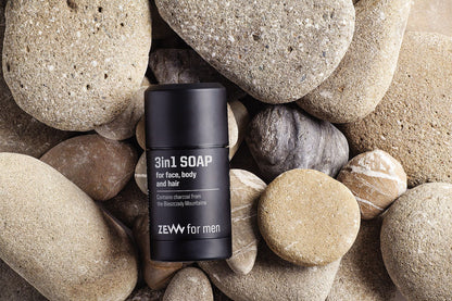 3in1 Soap – Natürliche Seife für Gesicht, Körper und Haar mit Karpaten-Aktivkohle - 85g
